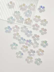 30 件甜美可爱的白色樱花珠，花卉珠用于 DIY 珠宝制作和装饰，适用于项链、手链、耳环、手机链、钥匙扣、包包吊饰、女士花朵 DIY 珠宝组件 - 白色 - 查看 2