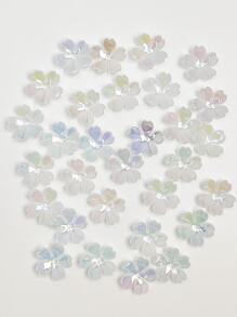 30 件甜美可爱的白色樱花珠，花卉珠用于 DIY 珠宝制作和装饰，适用于项链、手链、耳环、手机链、钥匙扣、包包吊饰、女士花朵 DIY 珠宝组件 - 白色 - 查看 5