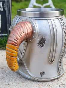 1 件不銹鋼內角咖啡杯、骷髏頭和樹脂頭裝飾啤酒杯 - 彩色 - 查看 5