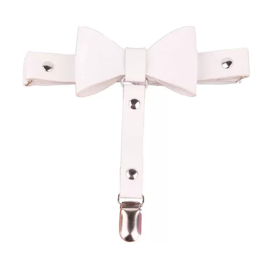 1 Miếng Quý cô Nhiều màu Trang trí Nơ Da Thắt lưng Nịt vớ , Thích hợp Đối với Hằng ngày , Đường phố Nhảy , Hộp đêm - trắng - Xem 1