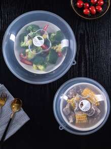 Microwave Heating Cover Food Splatter Guard Plastic Wrap Bowl Lid Kitchen Tool, High Heat-resistant, Microwavable - Clear - View 8