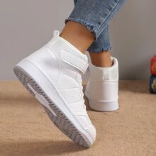 2023年新款大尺碼女款運動鞋,增高、耐磨、可調式扣環,高筒和平底運動鞋