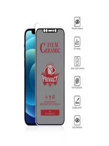 Dos Piezas Micas Cerámica Privacidad Para Celular Compatible Con Celular iPhone Superficie Mate (Varios Modelos). - Negro - Ver 3