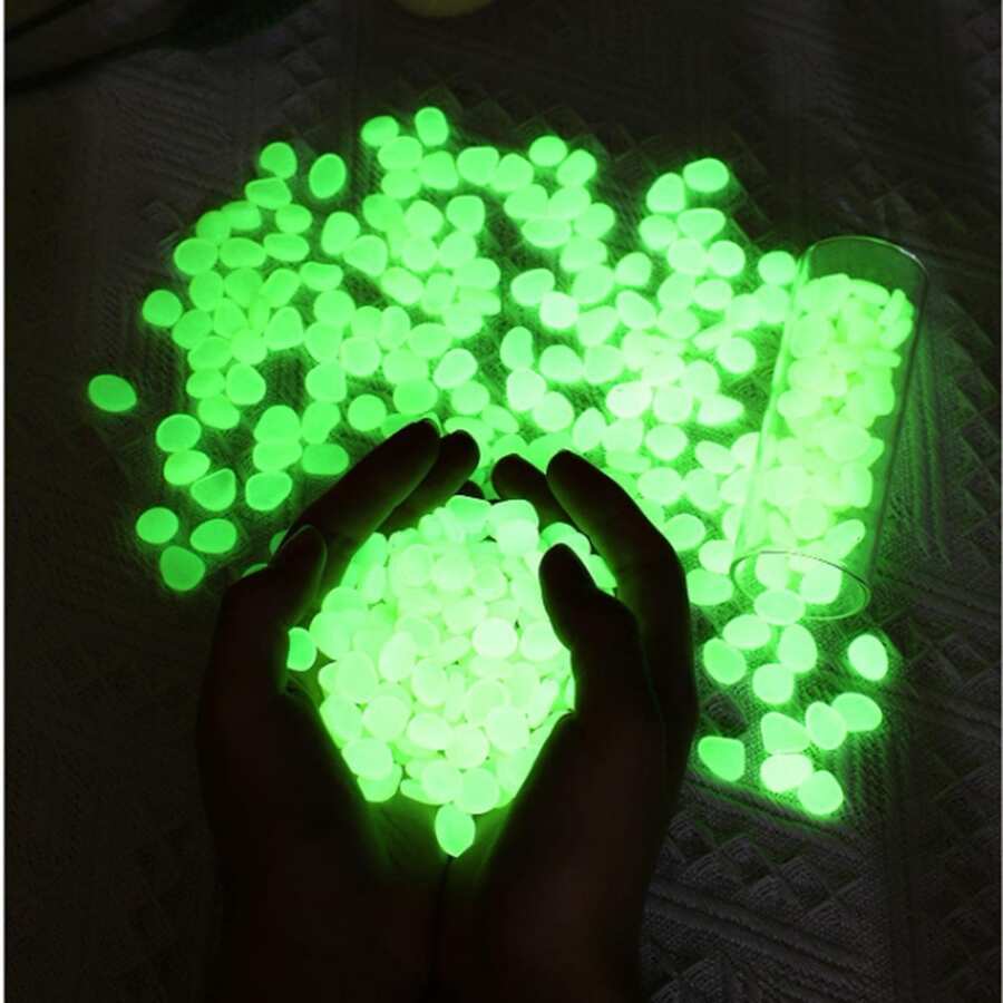 150 顆樹脂夜光石在黑暗中發光,適合 Diy 裝飾、園藝、夜光石 - 綠色 - 查看 1