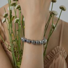 1pc Zodiac Star Sign Diy 925 Sterling Silver Charm Beads Fit For Charm Bracelets, 12 Constellations Cubic Zirconia Charm - Silver - View 5