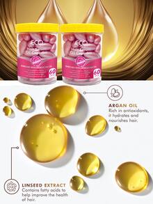 60膠囊頭髮軟化精華沖洗適合男人和女性 - 藕粉色 - 查看 5