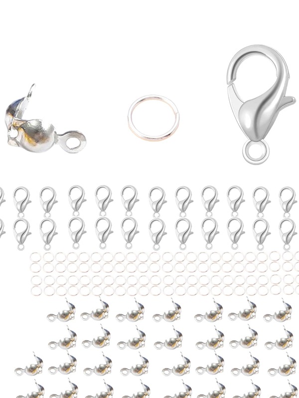180 Peças/Pacotes Fabricação De Joias Acessórios Set , Incluindo 50 Peças Abrir Pular Anéis Conectores , 50 Peças Bola , 30 Peças Fechos De Lagosta , Diy Fabricação De Joias Suprimentos ( Ouro , Prata )