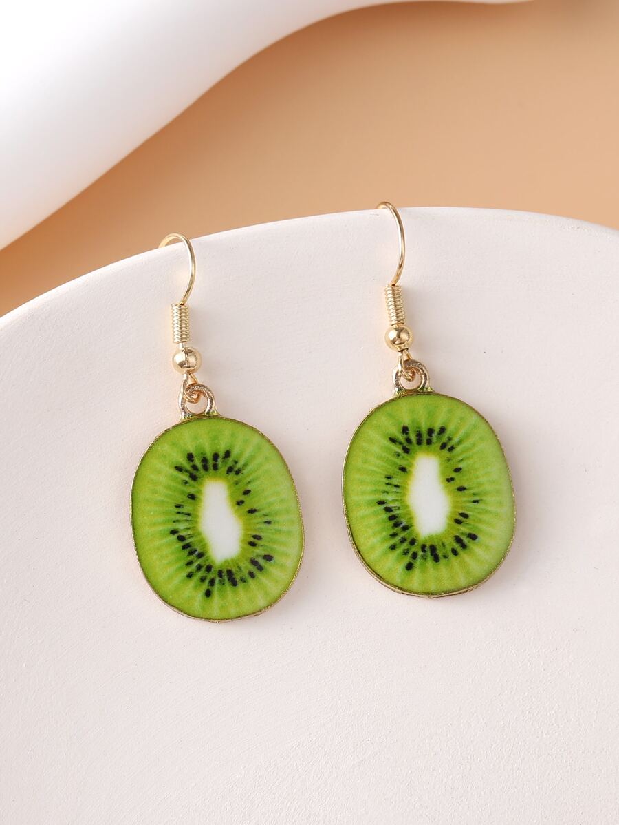 2 Miếng Dễ thương Tươi Thiết kế trái cây Thả hoa tai Đối với phụ nữ Để Trang Trí Hàng Ngày - Quả kiwi - Xem 1