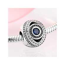 Fille 1 pièce À La Mode Mauvais Œil Bleu Zircone Cubique Pendentif Perle , S925 Argent DIY Breloque Pendentif Pour Femme Tous Les Jours Porter , Cadeau Pour Mère , , Petite Amie Anniversaire