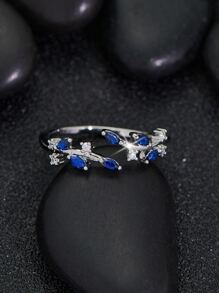 1 st. Öppen Justerbar Blå Kubik Zirkonium Ring , Idealisk För Mamma , Älskare , Festival , Bröllop Presenter - Kungsblått - Visa 2