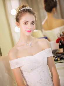 镶钻皇冠发饰 优雅头饰 新娘发饰 婚礼发饰 - 銀色 - 查看 2