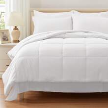 1pc Hotel Style Quilt Comforter,  All Season Breathable King Queen Size  Duvet Insert Puffy Fluffy Down Alternative Comforter,Microfiber Bedding Comforter With Corner Tabs - Machine Washable - White - View 3