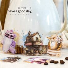 have a good day 1 Gói 30 Nhãn Dán Chống Thấm Nước Chủ Đề Cà Phê & Hoa Cho Thú Cưng Dành Cho Nghệ Thuật Làm Album Ảnh Thẩm Mỹ, Chế Tạo Phụ Kiện Điện Thoại, Vật Liệu Tự Làm, Lịch, Cung Cấp Văn Phòng Phẩm Tạp Chí - Màu tím - Xem 3