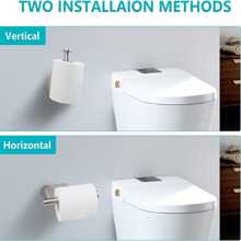 1 Miếng Tự dính Phòng vệ sinh Cuộn Giá đỡ , Dày lên Thép không gỉ Chống rỉ , Khoan Cần thiết , Thích hợp Đối với Phòng tắm , Phòng bếp , Phòng vệ sinh Và , Có thể Tường - Hộp đựng khăn giấy bạc - Xem 4