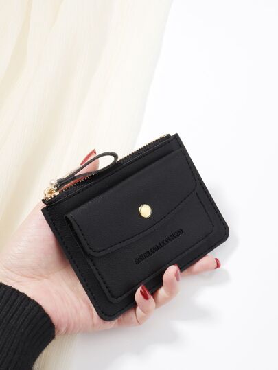 SOUTHLAND&KANGAROO Flip Cover Letter Embossed Zipper Small Wallet Coin Pocket Small Bifold Slim Wallet Thin Lightweight Multi Layer Portable ID Card Card Minimalist Fashion Modern For Anniversary For On Valentine Day For Birthday Gift For Couple For Girls For Lady For Female Bag School Supplies For School Dorm Room & Back To School Gift Bag Present Card Holder Wallet Business Card Holder Credit Card Holder Women For Women Wallet Mini Wallet Purse Wallet Card Wallet