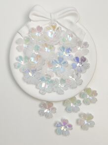 30 件甜美可爱的白色樱花珠，花卉珠用于 DIY 珠宝制作和装饰，适用于项链、手链、耳环、手机链、钥匙扣、包包吊饰、女士花朵 DIY 珠宝组件 - 白色 - 查看 3