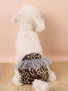 1 chiếc quần lót sinh lý viền ren họa tiết da báo bằng polyester cho chó theo mùa - Nhiều màu - Xem 2