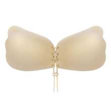INVISIBLE ADHESIVE BRA BEIGE BUTTERFLY Everyday Bras, Invisible Feathers, Invisible, With Inner Drawstring, Wireless, Silicone, Wedding Dress - B - 查看 7