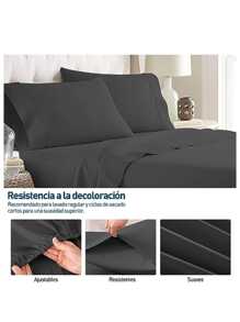 Bluelander Double Sheet Set, 4 Pieces. - 黑色 - 查看 3