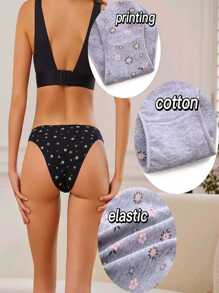 5 bikini Algodón pantaleta cómodos estampados modernos - Multicolor - Ver 3