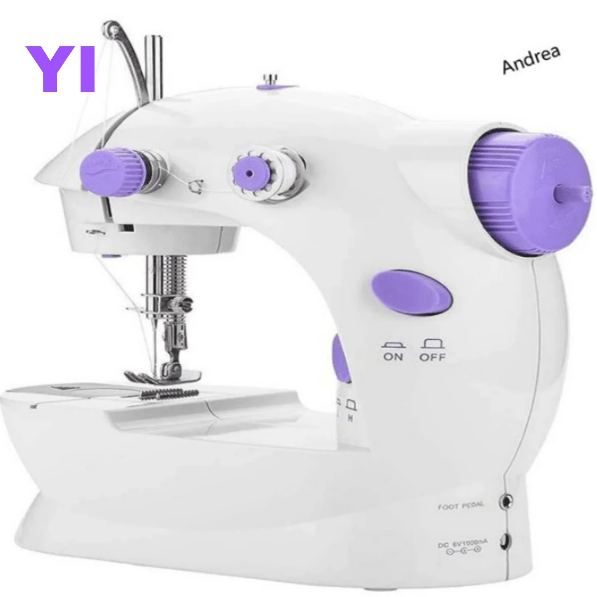 Mini Portable Sewing Machine Automatic Electronic Compact Double Speed Control Double Threads - White - View 1