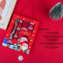 6入組新年禮物文具套裝,附有便攜盒,適用於小學生,聖誕節和獎項的完美禮物 - 紅色 - 查看 6