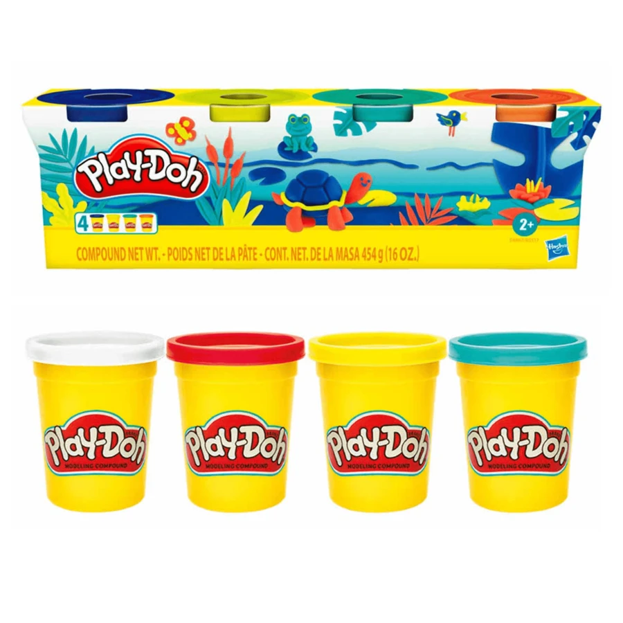 Play-doh 4 Pz Color Al Azar 112 Gr C/u Plastilina - Verde - Ver 1