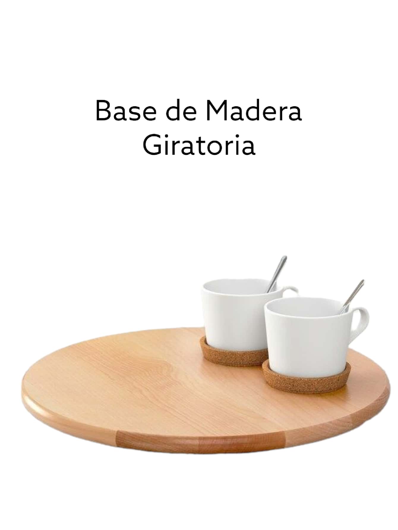 Bandeja Base Giratoria para Alimentos Redondo de madera Centro de Mesa giratorio para mesa Tamaño grande - S - Ver 1