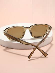 1支啡色女性太陽眼鏡,大框架遮陽鏡片女士眼鏡 - 棕色 - 查看 4