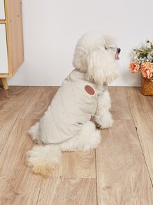 Fleece Pet Vest, Winter Warm Dog Jacket Clothes For Small Dogs Teddy - Khaki - View 9
