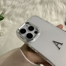 1pc Transparent Electroplated Camera & Button Protection Tpu Phone Case Compatible With iPhone15/15Plus/15Pro/15Promax