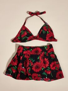 夏季比基尼游泳套裝,寵物泳衣 - 紅色 - 查看 1