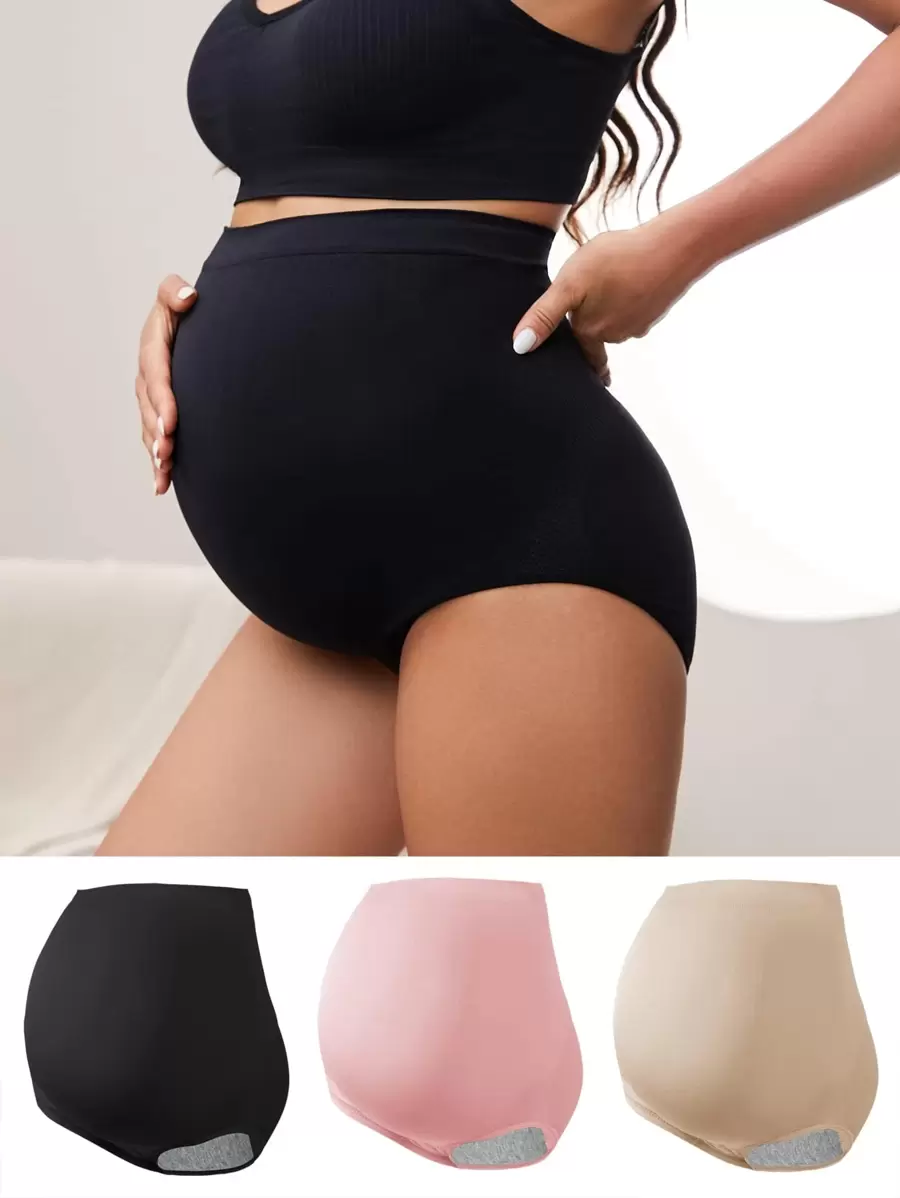 3pcs Nylon Early, Mid And Late Pregnancy, Postpartum Women Adjustable Triangle Panties, Multicolored