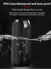 1pc Outdoor Shockproof And Waterproof Portable Wireless Speaker With Bass Boost, Tf Card And U-Disk Playback, Audio Output And Multifunction, Suitable For Cycling - Black - View 6