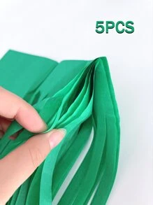 Bộ 20 vòng hoa tua rua giấy nhiều màu DIY, quà tặng cho tiệc kỷ niệm sinh nhật, trang trí đám cưới thủ công - màu xanh lá - Xem 4