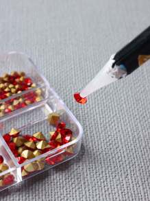 FULL BEAUTY 1入組白色鑽石拾取點陶瓷棒，用於拾取石頭和指甲藝術飾品，鑽石撿起筆