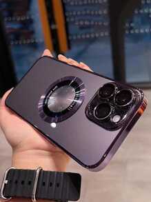 Ốp lưng điện thoại từ tính mạ điện sang trọng lấp lánh Ombre tương thích với bộ sạc MagSafe, tương thích với iPhone 11, 12 Pro, 12 Pro Max, 13, 13 Pro, 14 Plus, 14 Pro Max, 15, 15 Pro, 15 Pro Max, 16, 16 Pro, 16 Plus, 16 Pro Max - Màu tím  Violet - Xem 3