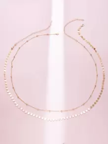 2pcs Women's Golden Vintage Body chains With Glittery Beads, Jewelry Accessories For Summer Beach Party