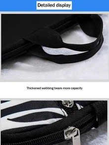 14 Inch Laptop Sleeve, Portable Laptop Bag Laptop Bag For School Student Classroom Laptop Bags Classroom Bags Teacher Storage Bags Classroom Organizer Bags - Black and White - View 5