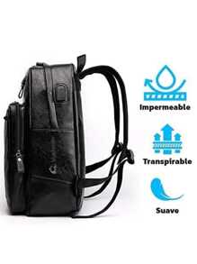 Bluelander Waterproof Anti-Theft Backpack, USB Charging, Smart Pockets. - Black - View 4
