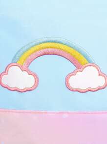 1入組新風格基本學校女孩後背包帶冰箱側開口,可愛公主設計,輕便和減壓,兒童單肩包