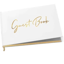 1 pezzo di Libro degli ospiti per matrimoni/feste, libro per registrare gli invitati per occasioni speciali, con bordi dorati placcati, elegante e di lusso, ideale per matrimonio, anniversario, festa o come regalo da sposa, Natale