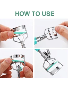 便携式睫毛夹，配有硅胶垫，1个不锈钢舒适握柄睫毛夹，附赠10个硅胶替换垫，5秒即可打造完美卷翘睫毛，持久卷翘且不伤睫毛，放大眼型，适合所有眼型，化妆工具，适合女性和女孩，价格实惠，圣诞礼物，化妆品，化妆工具，便宜好物，礼物，女士礼物，圣诞礼物 - 淡紫色 - 查看 4