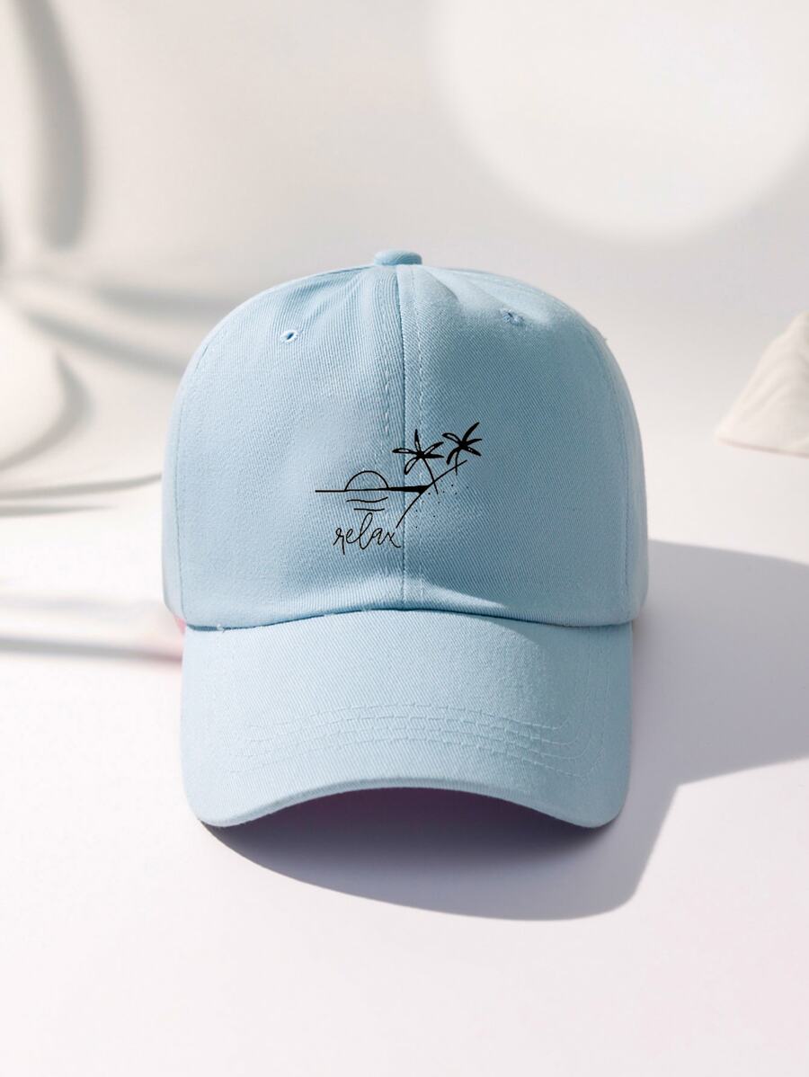 1 Pieza Gorra De Béisbol Con Diseño De Paisaje De Atardecer En Estilo Y2k Unisex, Sombrero De Sol Para Deportes Al Aire Libre, Sombreador Y Uso Diario En El Camino - Celeste - Ver 1