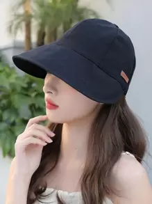 1 chiếc mũ xô, Được phép đội mũ cả hai mặt, mũ chống nắng, tấm che nắng, Mũ du lịch, Mũ đi biển, mũ mùa hè - màu đen - Xem 4