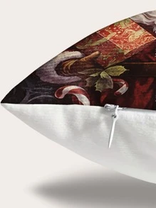 1pc Christmas Themed Digital Printed Pillowcase - Multi-color - View 2