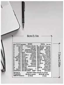 1入組筆記本電腦鍵盤快捷方式貼紙,筆記本保護皮膜貼紙和自粘鍵盤貼紙 - 黑色 - 查看 4