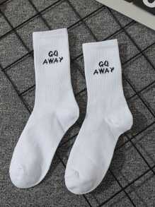 2 Paar weiße Kniestrümpfe für Herren (zufälliger Stil), College-Stil, europäischer und amerikanischer Stil, sportlicher Hip-Hop-Street Buchstaben, für vier Jahreszeiten - Verschiedenfarbig - Übersicht 11