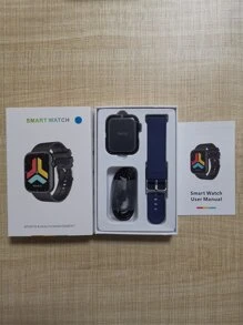 1 Đồng hồ thông minh theo dõi nhịp tim và cuộc gọi thể thao dành cho nam nữ, tương thích với Android IOS - Màu xanh lam - Xem 12