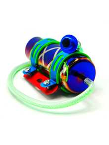 ENFRIADOR DE ACEITE DE MOTOR PARA MOTO RASEN EN ALUMINIO AZUL CON CONEXIONES UNIVERSAL - Azul - Ver 4